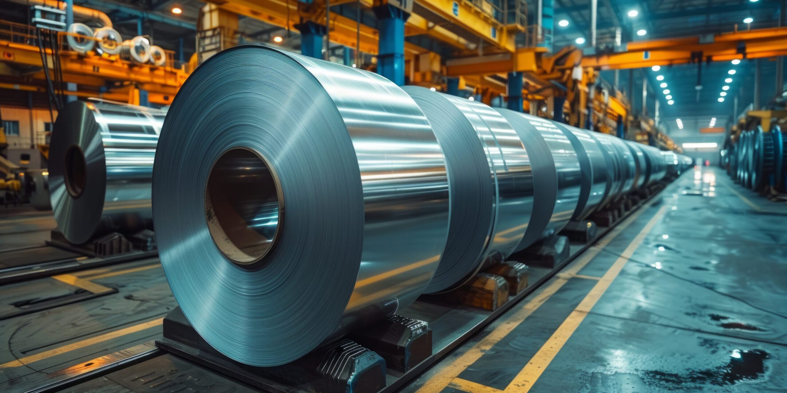 Modern Aluminum Production Machinery: A Business Concept Generative AI Blechrollen, bei denen Blech umgeformt wurde