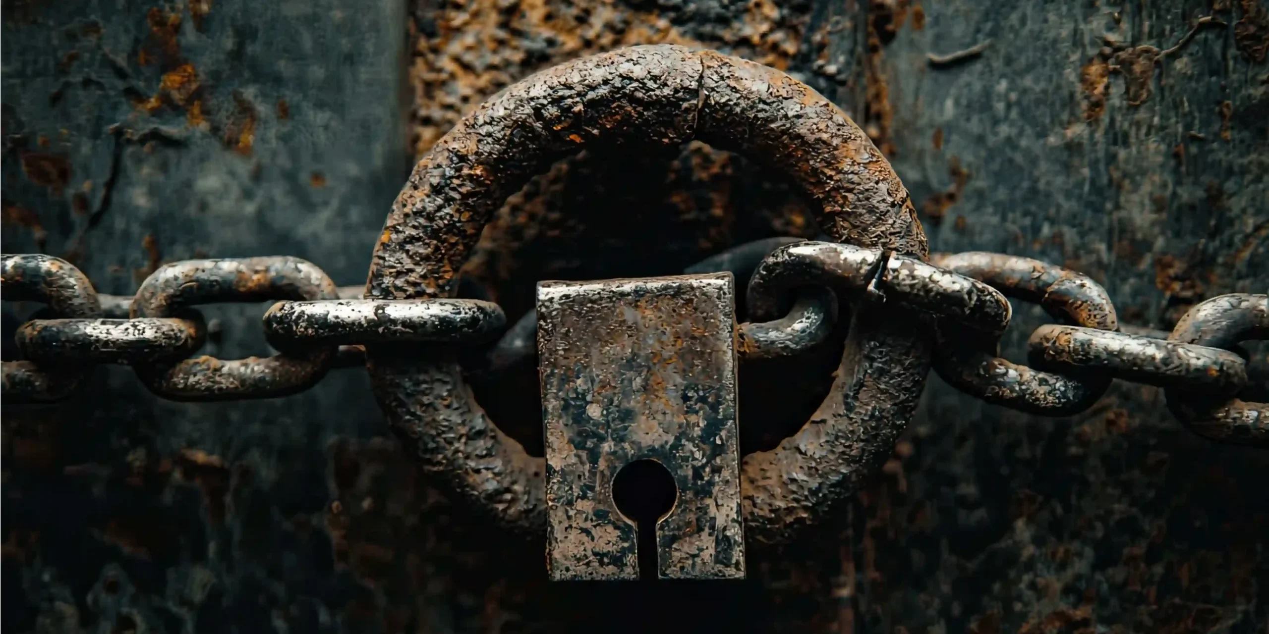 Korrossionsschutz Verrostete Kette ohne Korrosionsschutz